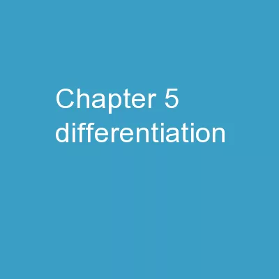 Chapter 5: Differentiation