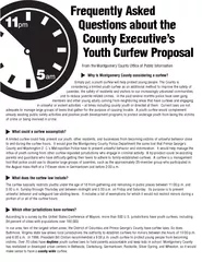 Frequently Asked Questions about the County Executive,s youth curfew proposal