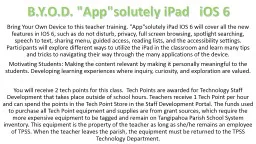 Bring Your Own Device to this teacher training. 