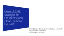 Microsoft SMB: Strategies for On-Premise and Cloud