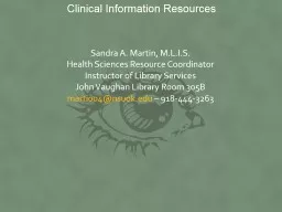 Clinical Information Resources/