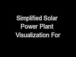 Simplified Solar Power Plant Visualization For