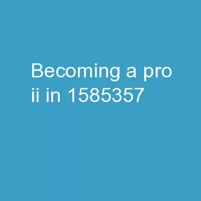 Becoming a Pro (II)   IN