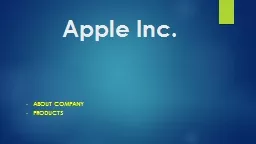 Apple Inc. About   company