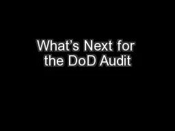 What’s Next for the DoD Audit