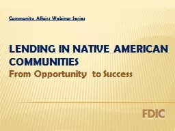 Lending in native American communities