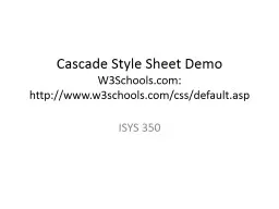 Cascade Style Sheet  Demo