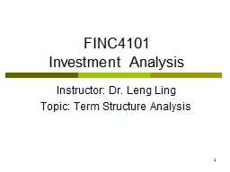 1 FINC4101  Investment Analysis