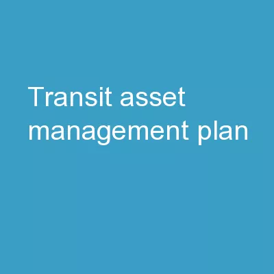 Transit Asset Management Plan