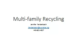 Multi-family Recycling Jennifer Fenderbosch