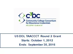 US DOL TAACCCT Round 2 Grant