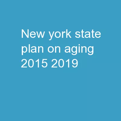 New York State  Plan on Aging 2015-2019