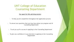 WELCOME  TO THE COUNSELING DEPARTMENT ADVISING SESSION!