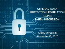 GENERAL DATA PROTECTION REGULATION (GDPR)