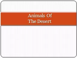 Animals Of The Desert Amphibians Of The Desert