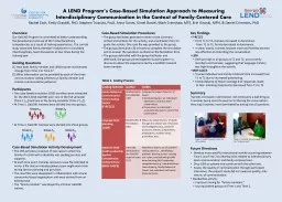 A LEND Program’s Case-Based Simulation Approach to Measuring