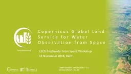 CEOS Freshwater from Space Workshop