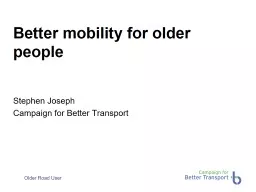 Better mobility for older people