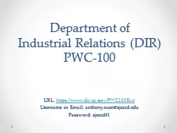 Department of Industrial Relations (DIR)