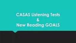 CASAS Listening Tests  &
