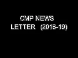 CMP NEWS  LETTER   (2018-19)