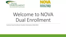 Welcome to NOVA  Dual Enrollment