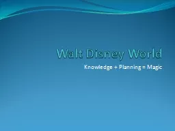 Walt Disney World Knowledge   Planning = Magic
