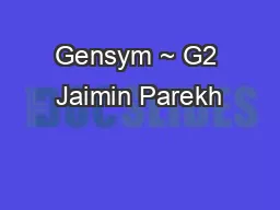 Gensym ~ G2 Jaimin Parekh