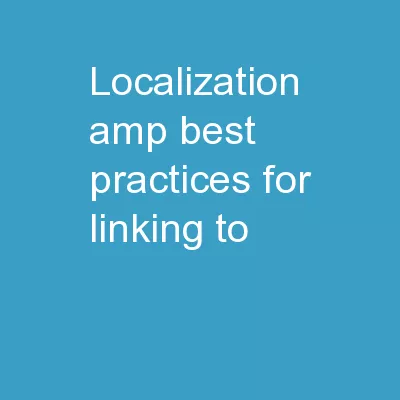 Localization & Best Practices for Linking to