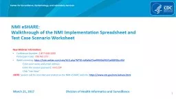 NMI eSHARE:  Walkthrough of the NMI Implementation Spreadsheet and