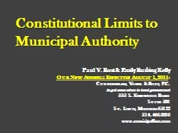 Constitutional  Limits to Municipal Authority