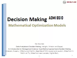 Decision Making  ADMI  6510