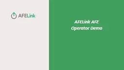 AFELink AFE  Operator Demo