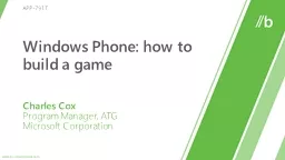 Windows Phone: how to build a game
