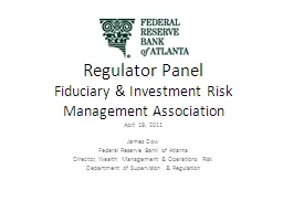 Regulator Panel Fiduciary & Investment Risk Management Association
