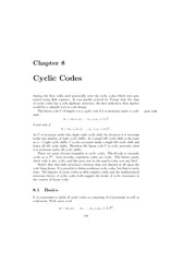 Chapter  Cyclic Codes Among the rst codes used practic