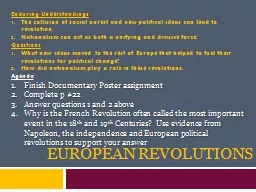 European Revolutions Enduring Understandings
