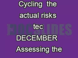 Cycling  the actual risks tec DECEMBER  Assessing the