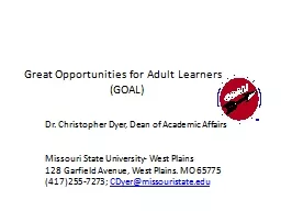 Great Opportunities for Adult Learners