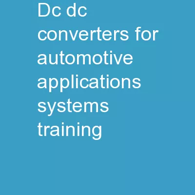 DC/DC Converters for Automotive Applications; Systems Training