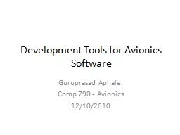 Development Tools for Avionics Software