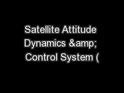 Satellite Attitude Dynamics & Control System (