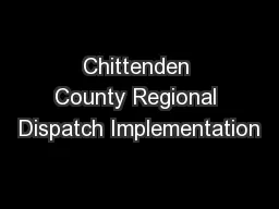 Chittenden County Regional Dispatch Implementation