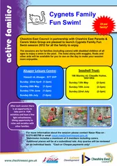 Cygnets Family Fun Swim Cheshire East Council in partn