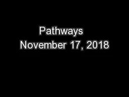 Pathways  November 17, 2018