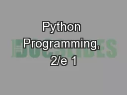 Python Programming, 2/e 1