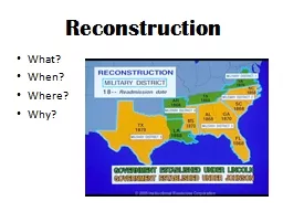 Reconstruction What? When?