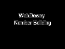 WebDewey Number Building