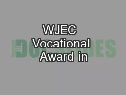 WJEC  Vocational Award in