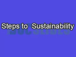 Steps to  Sustainability